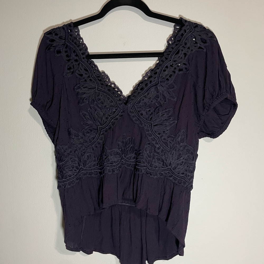 Free People Sweet Roses Pullover  Blouse
